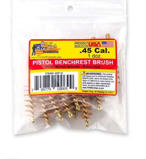 PROSHOT .45 CAL. BRUSH - 12 QTY. BULK PACK 45R-D - 556 Black Friday Promotion